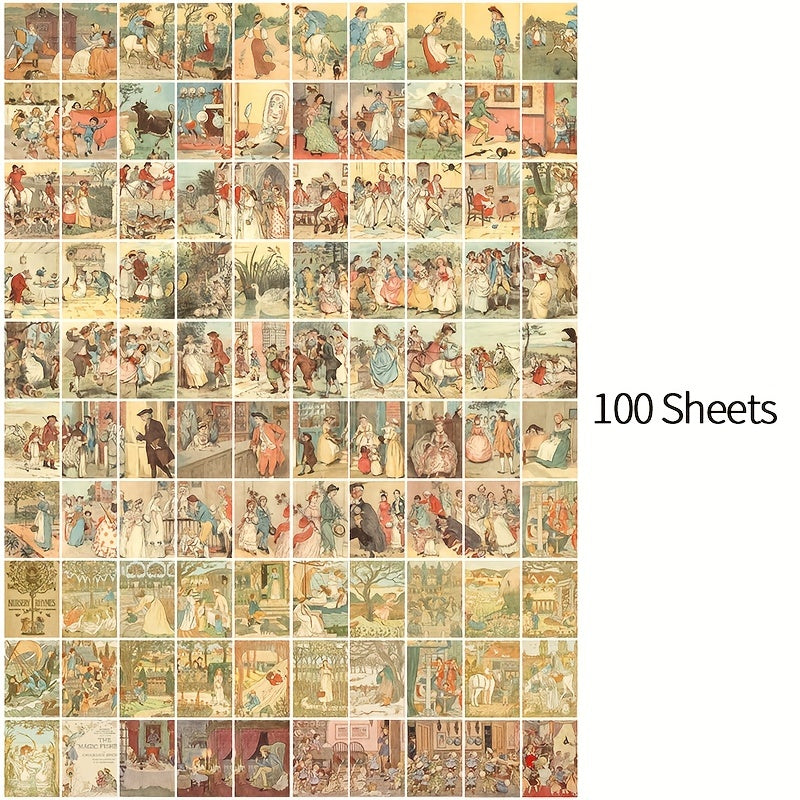 100 Pcs Mini Retro Tent Paper DIY Scrapbook Material
