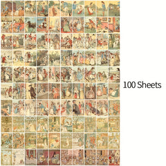 100 Pcs Mini Retro Tent Paper DIY Scrapbook Material