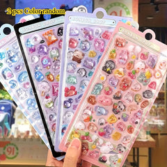 3D Relief Stickers Cartoon Animals Bread Resin Stickers