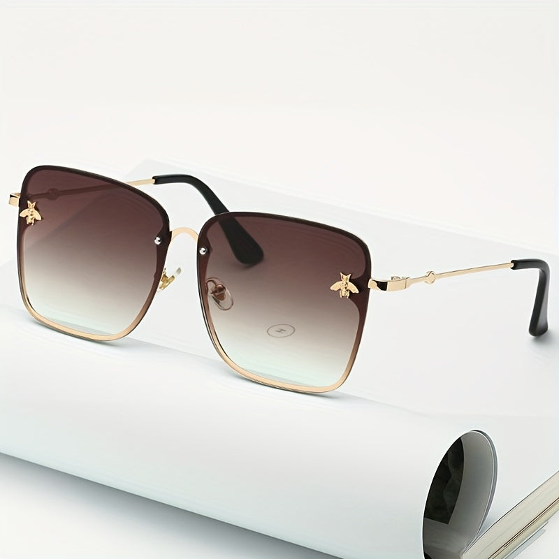 Classic Punk Metal Bee Sunglasses Vintage Gradient Frame Shades