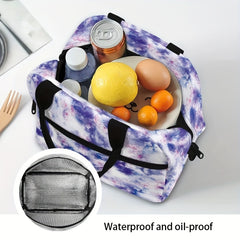 Tie Dye Splash Ink Insulated Lunch Bag Portable Thermal Cooler Tote Work Travel