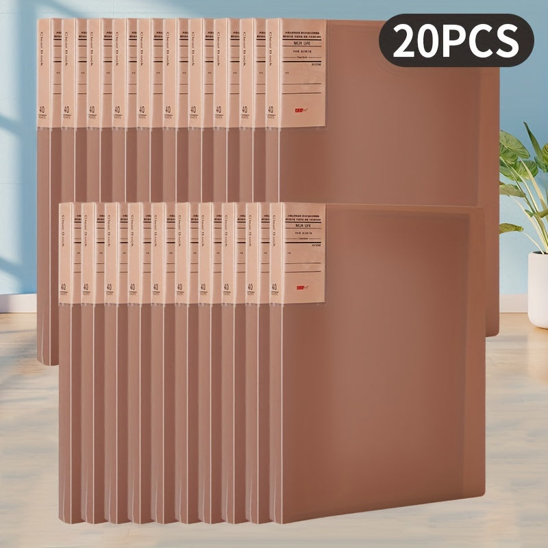 20pcs School File Folder A4 Plastic Layer Office Supplies