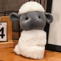 Soft Grey Sheep Plush Slap Bracelet - Cuddly Gift for Adults