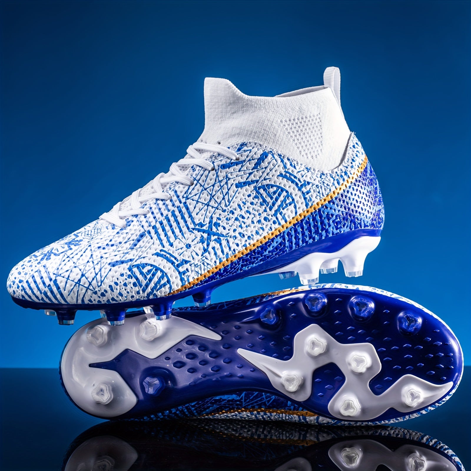 Boys Turf Anti Slip Football Shoes Lightweight Breathable Sneakers