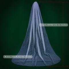 Sparkling Starlight Veil with Comb Sheer Train for Brides Wedding Party Prom