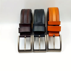 Men's Leather Belt Pin Buckle Casual Belt Durable Pants Belt