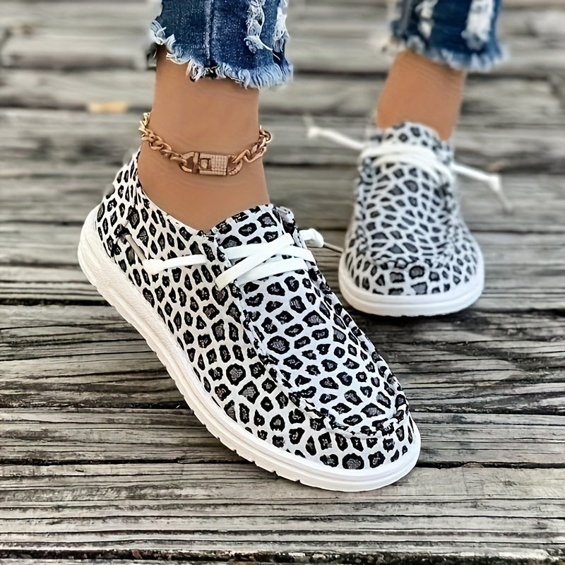 Leopard Slip On Shoes Women's Casual Lightweight Comfortable Walking Shoes