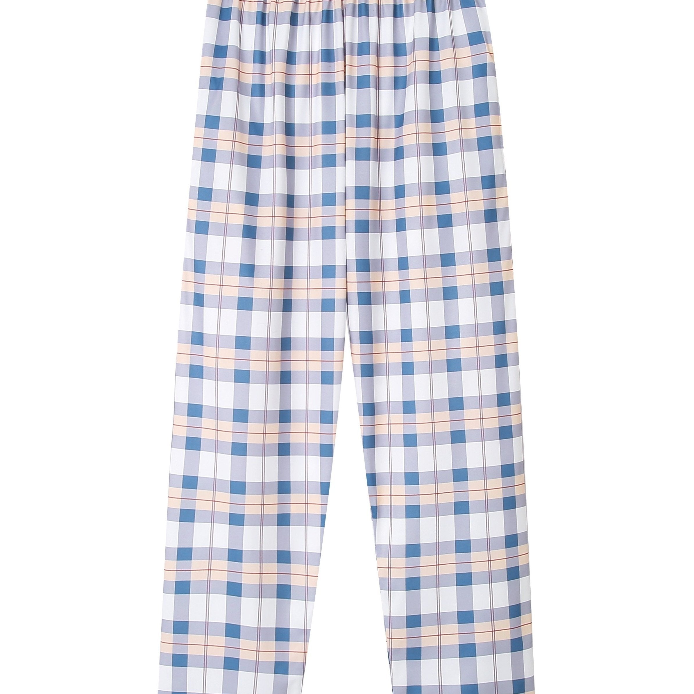 Plaid Pajama Bottoms Colorblock Comfort Loose Long Pants Women's Loungewear