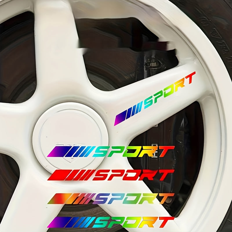 4pcs Multicolour Sport Car Sticker Decal