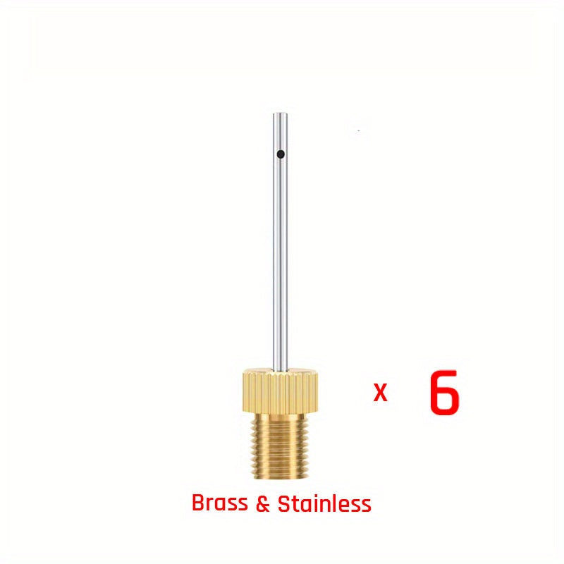 6pcs Brass Ball Pump Needles Heavy Duty Air Pump Needles for Balls