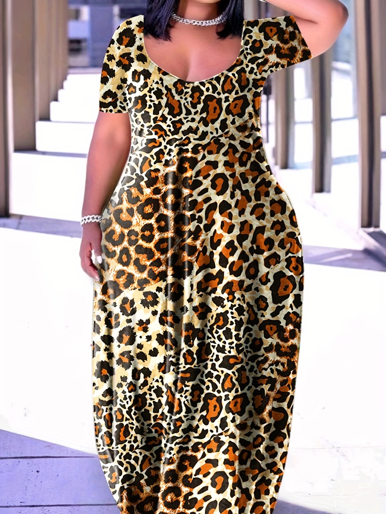  Heart & Letter Print Maxi Dress
