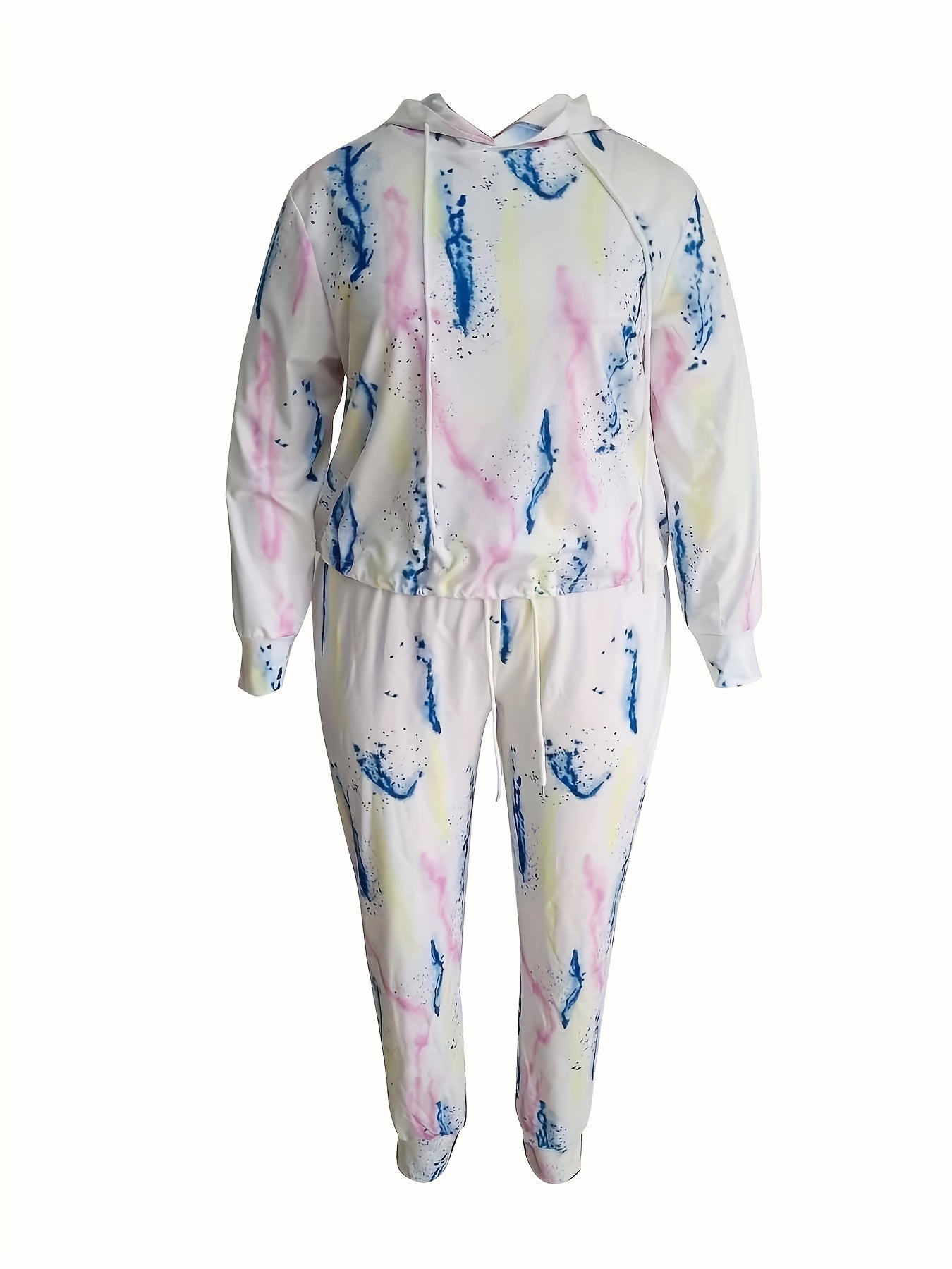Women's Plus Tie Dye Hoodie & Pants Set