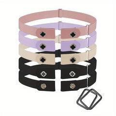 Stylish Rose Heart Crystal Decor Invisible Elastic No Show Belt