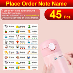 180pcs Transparent Name Sticker Cartoon Waterproof Labels