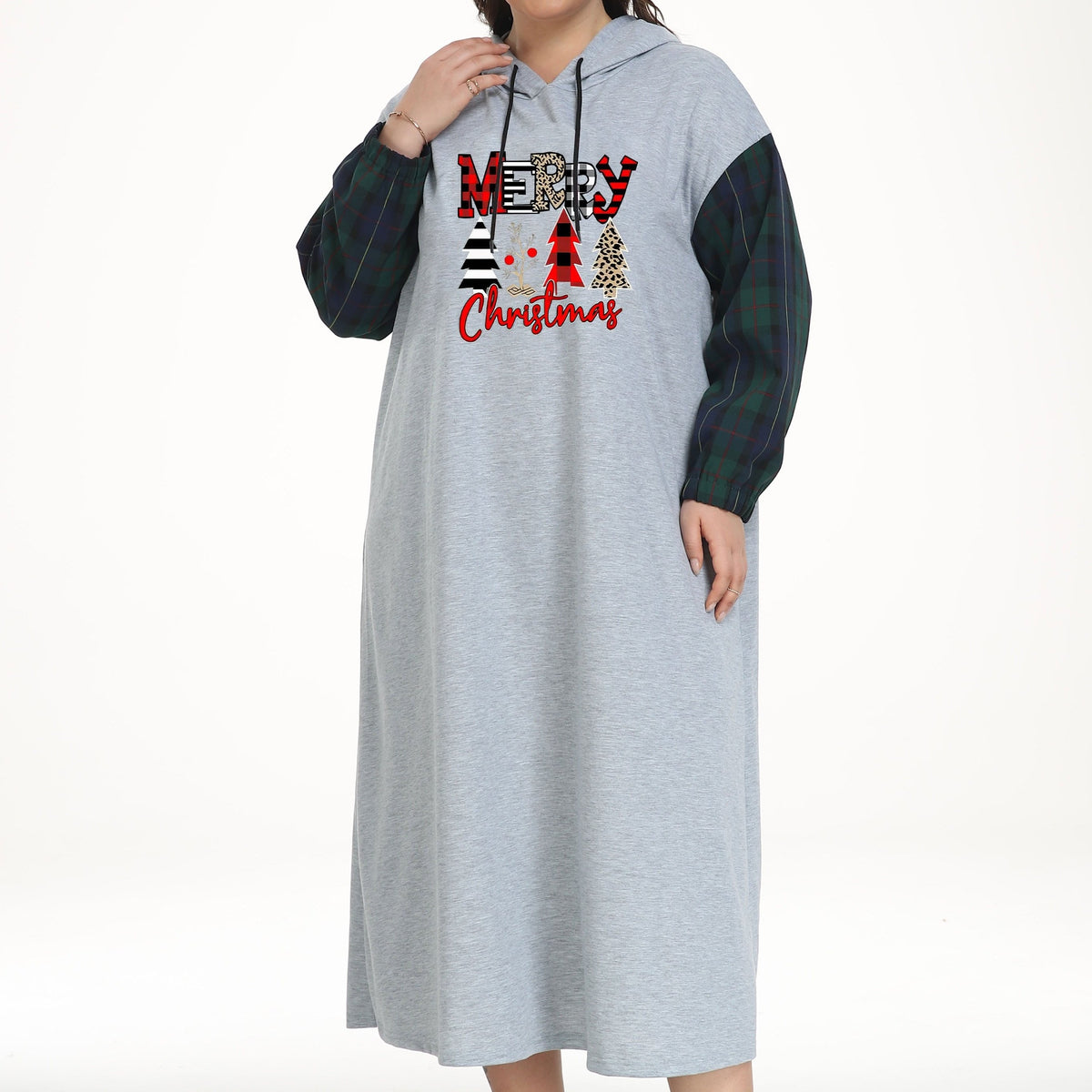  Christmas Hooded Nightdress Women's Casual Loungewear Dress