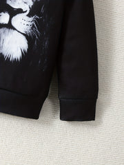 Lion 3D Pattern Kid's Sweatshirt Long Sleeve Top For Fall Winter