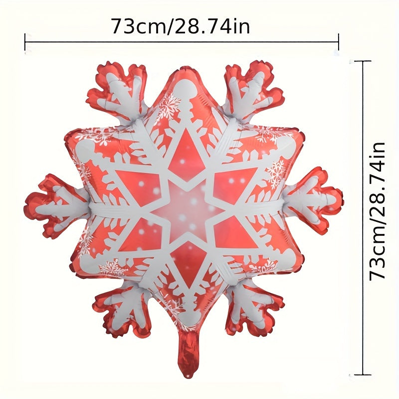 6pcs Large Snowflake Foil Balloons Christmas Winter Helium Snowflake Balloon