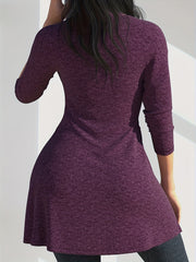  Solid Long Sleeve Belted Cardigan