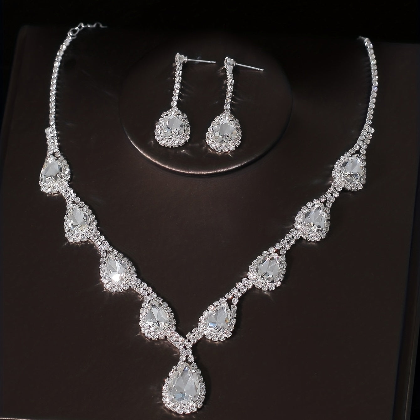 Crystal Bridal Headband Necklace Earrings Set Wedding Accessory