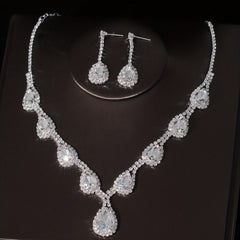 Crystal Bridal Headband Necklace Earrings Set Wedding Accessory