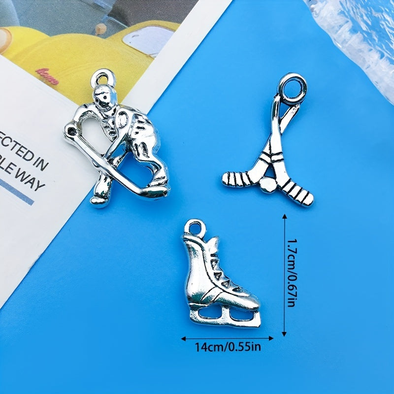 10pcs Hockey Pendants For DIY Jewelry Making