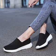Women's Knitted Slip-On Sock Shoes Soft Sole Casual Walking Shoes