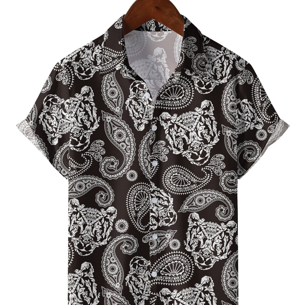 Men's Paisley Print Bowling Shirt Camp Collar Short Sleeves Hawaiian Shirt