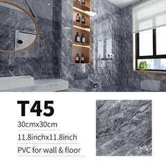 20pcs PVC Marble Floor Stickers Self Adhesive Waterproof Bathroom