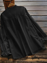  Ruffle Trim Button Up Blouse