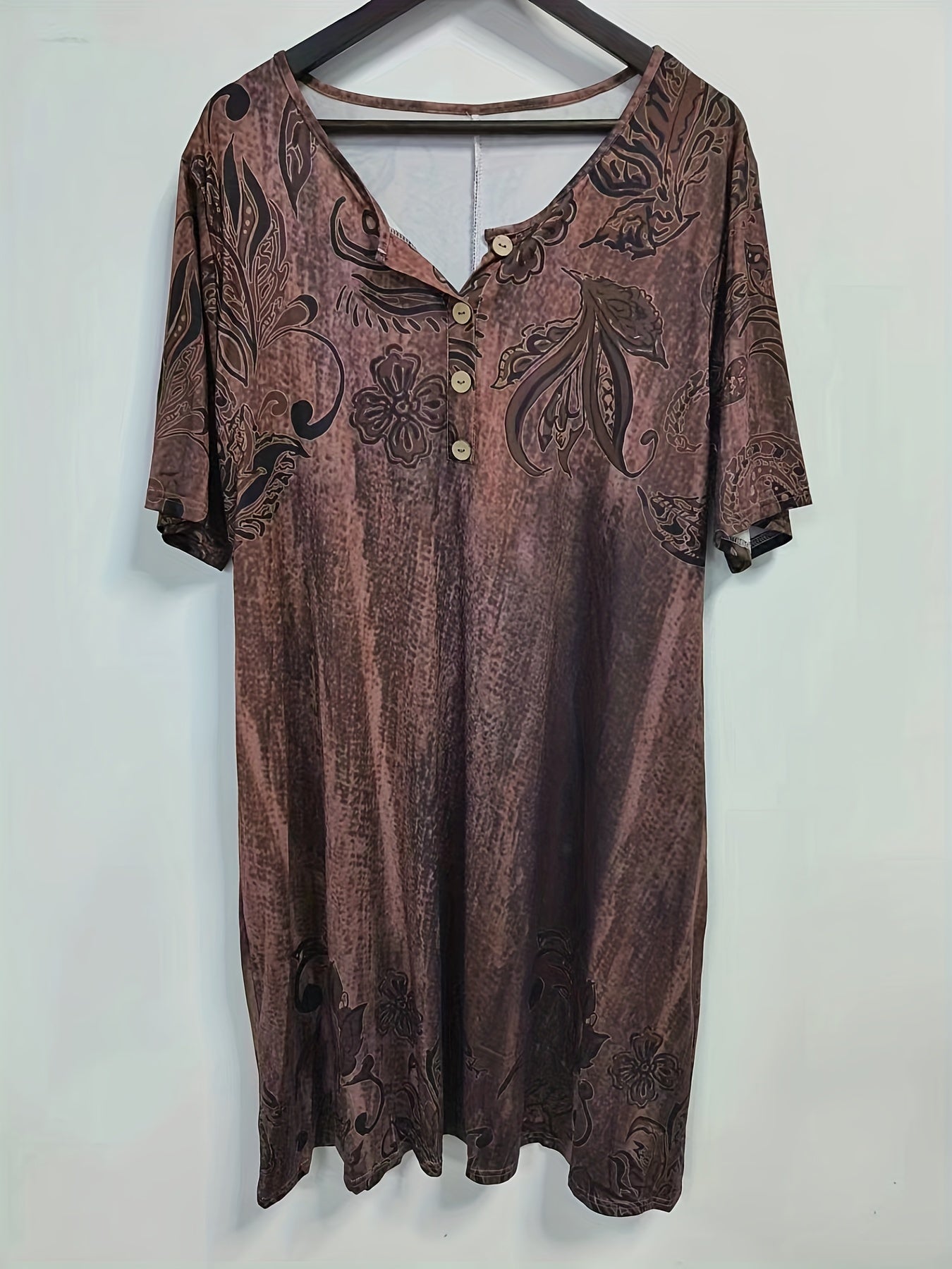 Floral Print V Neck Maxi Dress