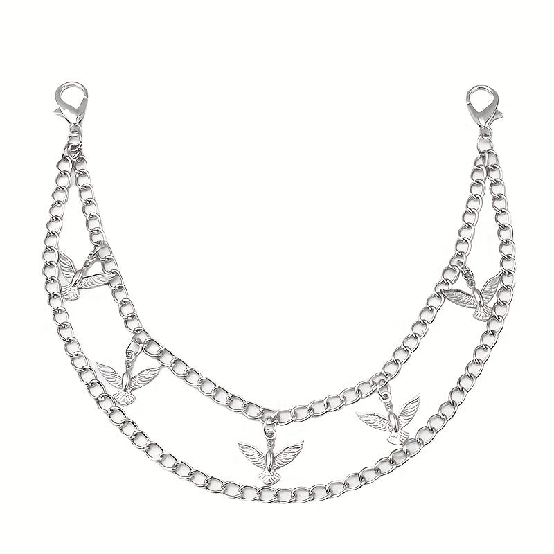 Butterfly Double Chain Street Shot Pants Bag Chain