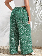  Boho Pants Women's Floral Print High Rise Wide Leg Trousers