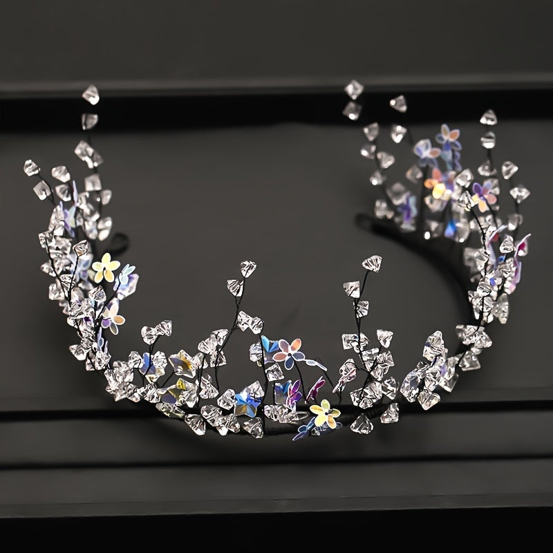 Crystal Headband Wedding Tiara Set with Earrings