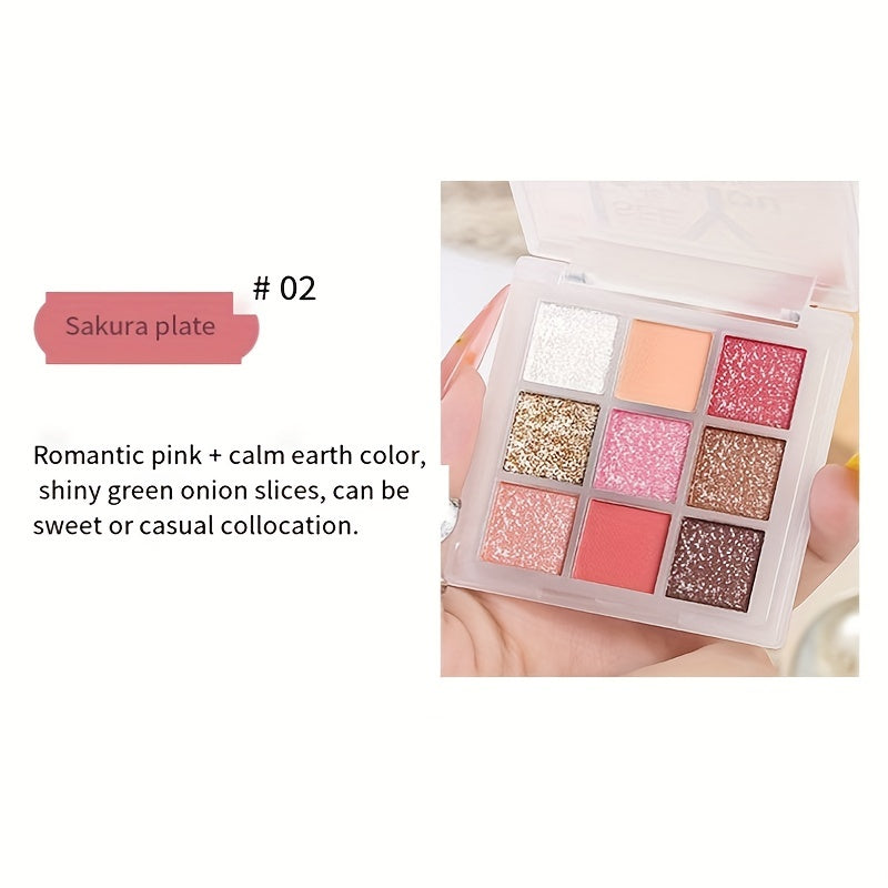 9-Color Eyeshadow Palette Brown Tone Portable Cosmetics