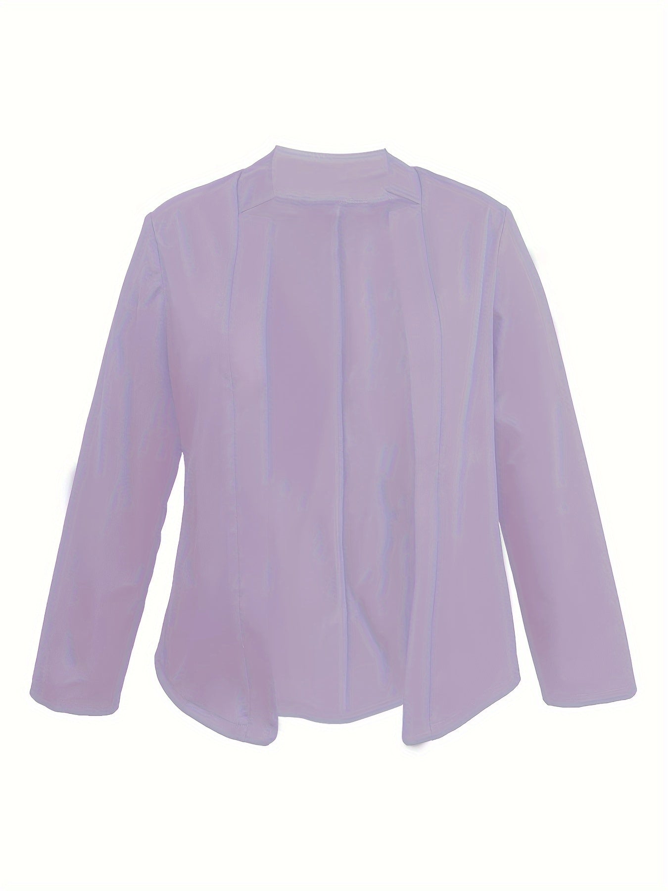  Solid Long Sleeve Open Front Blazer