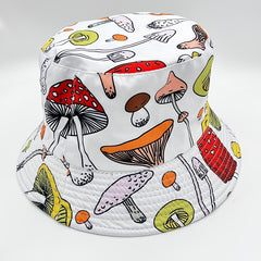 Cartoon Mushroom Print Fisherman Hat Sun Protection Hat