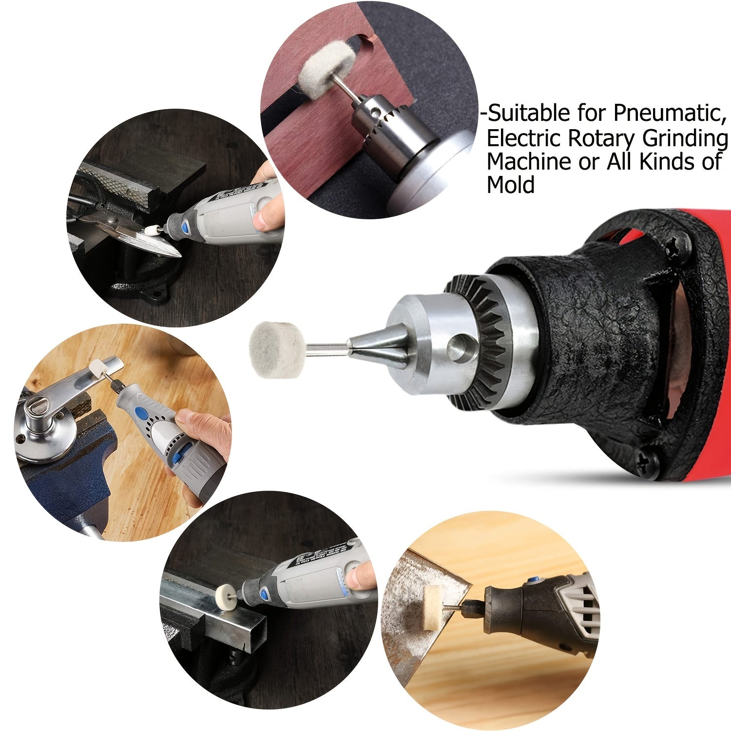 100pcs Polishing Buffing Wheel Rotary Tool Kit 1 8 Shank for Accessories