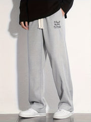Men's Casual Loose Fit Cotton Sweatpants with Drawstring