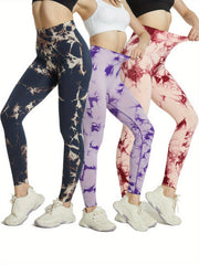 Tie Dye High Waist Yoga Leggings Slim Fit Gym Sports Pants