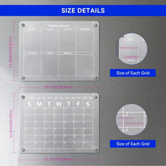 Magnetic Acrylic Calendar For Fridge 2 Pcs Clear Dry Erase Board