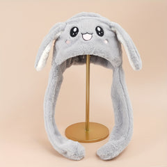 Rainbow Striped Plush Hat Cartoon Ears Animal Hat Ear Warmer Earflap
