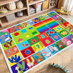 Alphabet Game Large Carpet Area Carpet Soft Washable Non Slip Backing