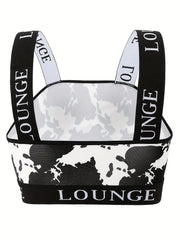  Tie Dye Letter Tape Y2K Longline Bra