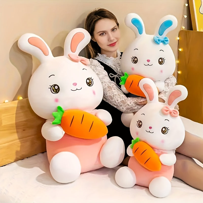 Soft Bunny Rabbit Plush Toy with Expressive Eyes & Nose