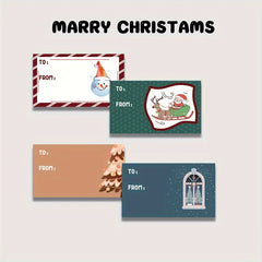 60pcs Christmas Retro Stamp Notebook Stickers DIY Decoration