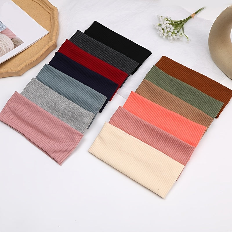 Solid Wide Headband for Women Sweatbands Hair Accessories Stretch Hair Wraps