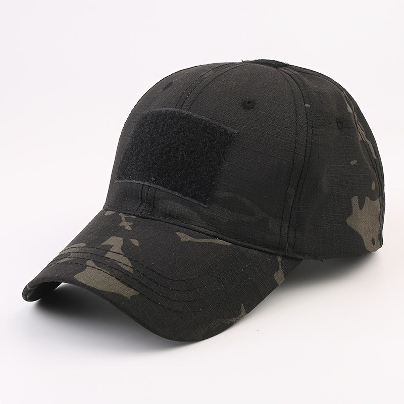 Adjustable Camo Print Baseball Cap Hook-and-Loop Closure