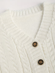 Kids Button V neck Knit Cardigan Sweater Coat Top For Toddlers