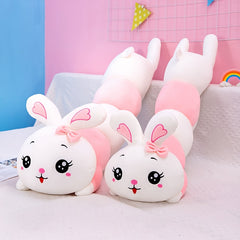 2pcs Long Plush Rabbit Pillow Stuffed Animals - Pastel Pink