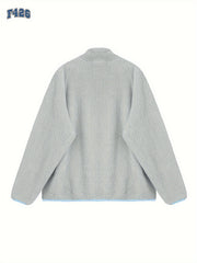 Men's Loose Fit Plush Fleece Coat For Fall Winter